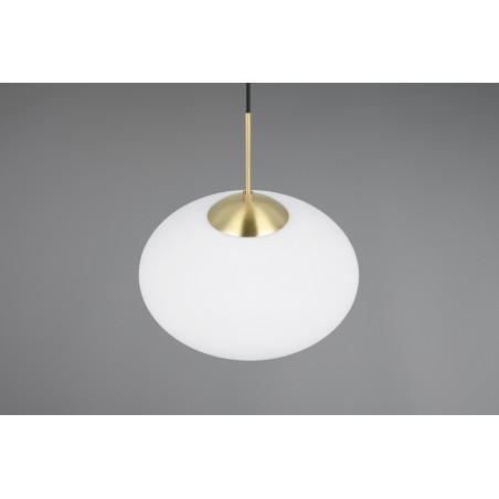 Lampa wisząca Fomento - szklana kula, biały/mosiądz | Trio