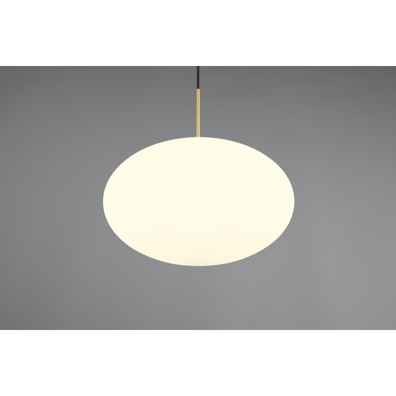 Lampa wisząca Fomento - szklana kula, biały/mosiądz | Trio