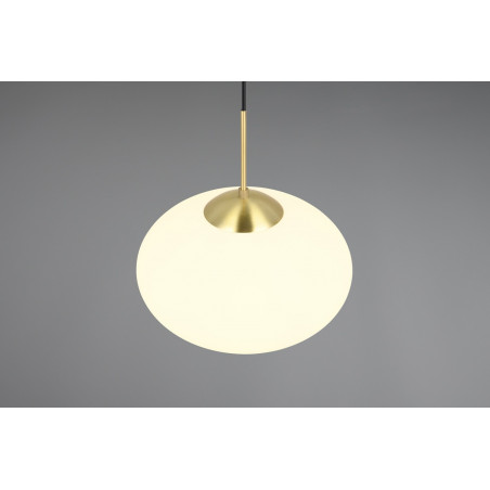 Lampa wisząca Fomento - szklana kula, biały/mosiądz | Trio