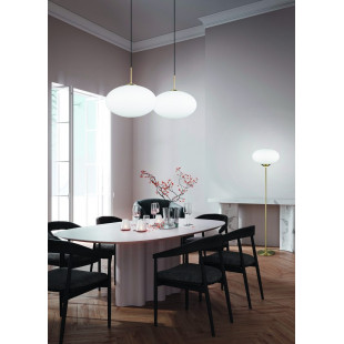 Lampa wisząca Fomento - szklana kula, biały/mosiądz | Trio