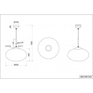 Lampa wisząca Fomento - szklana kula, biały/mosiądz | Trio