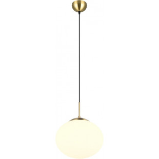 Lampa wisząca szklana Fomento Trio | Biały/Mosiądz - 30cm