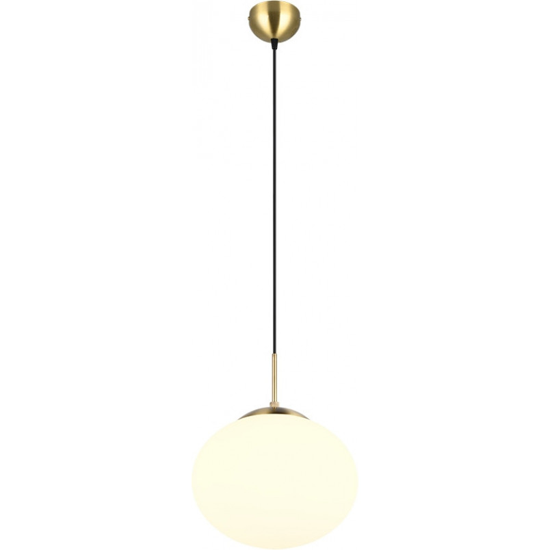 Lampa wisząca szklana Fomento Trio | Biały/Mosiądz - 30cm