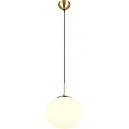 Lampa wisząca szklana Fomento Trio | Biały/Mosiądz - 30cm
