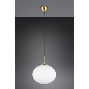 Lampa wisząca szklana Fomento Trio | Biały/Mosiądz - 30cm