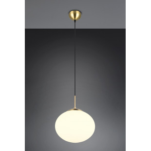 Lampa wisząca szklana Fomento Trio | Biały/Mosiądz - 30cm