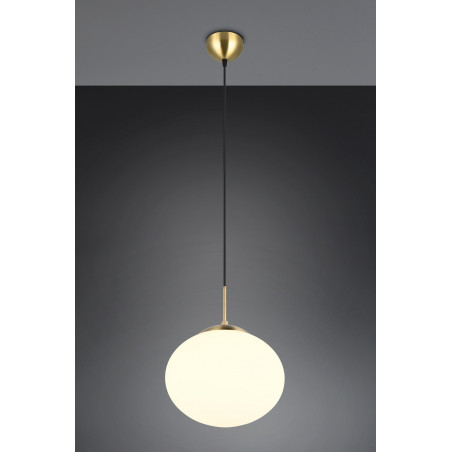 Lampa wisząca szklana Fomento Trio | Biały/Mosiądz - 30cm