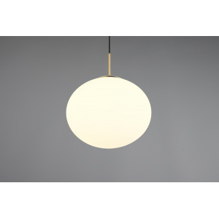 Lampa wisząca szklana Fomento Trio | Biały/Mosiądz - 30cm