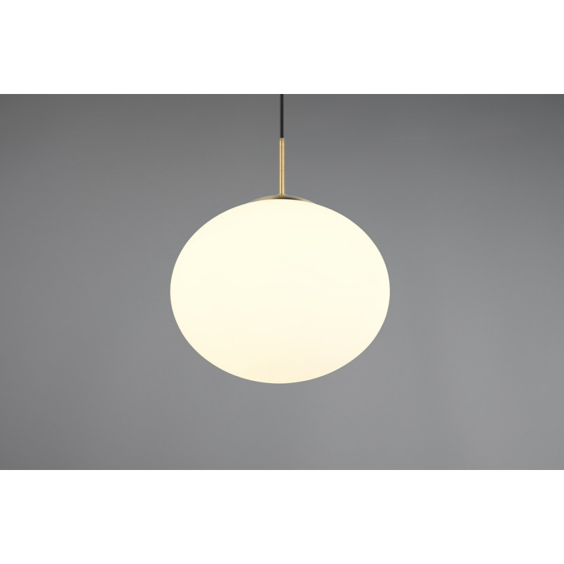Lampa wisząca szklana Fomento Trio | Biały/Mosiądz - 30cm