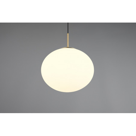 Lampa wisząca szklana Fomento Trio | Biały/Mosiądz - 30cm