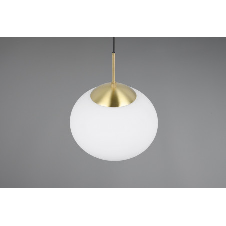 Lampa wisząca szklana Fomento Trio | Biały/Mosiądz - 30cm