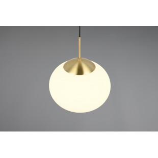 Lampa wisząca szklana Fomento Trio | Biały/Mosiądz - 30cm