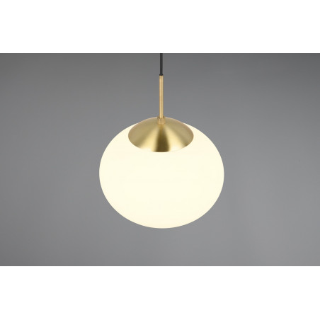 Lampa wisząca szklana Fomento Trio | Biały/Mosiądz - 30cm
