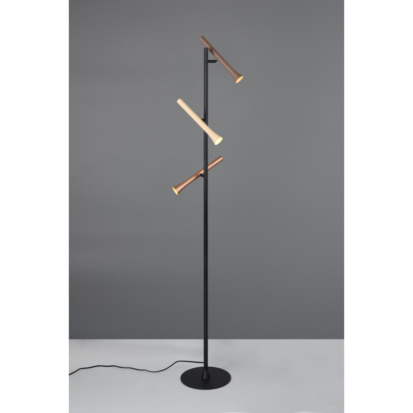 Lampa podłogowa Trio 3-punktowa LED | Ściemniacz, 150cm