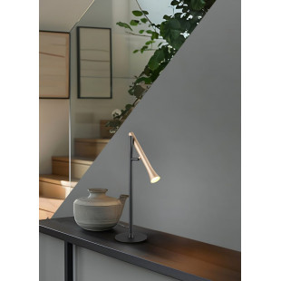 Lampa na biurko ze ściemniaczem Fiato LED brąz / czarny Trio