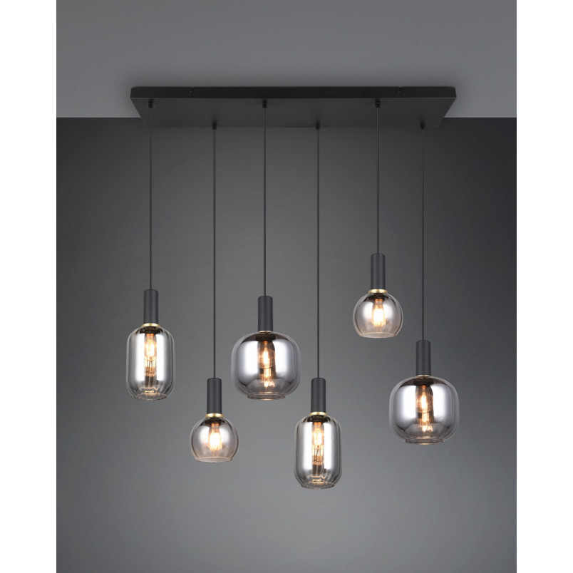 Lampa wisząca Diva VI - Trio | Chrom i szkło, 92cm