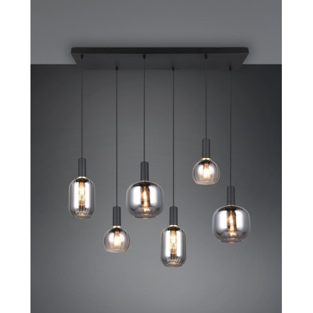 Lampa wisząca Diva VI - Trio | Chrom i szkło, 92cm