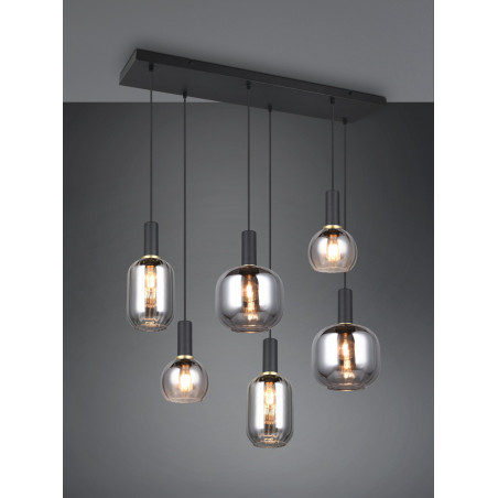 Lampa wisząca Diva VI - Trio | Chrom i szkło, 92cm