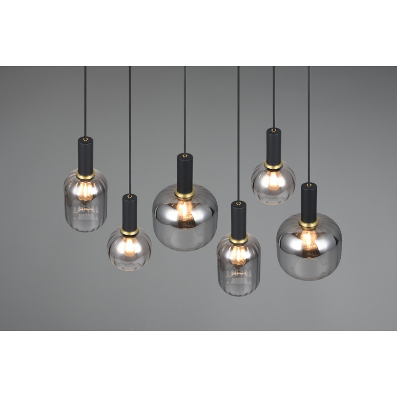 Lampa wisząca Diva VI - Trio | Chrom i szkło, 92cm