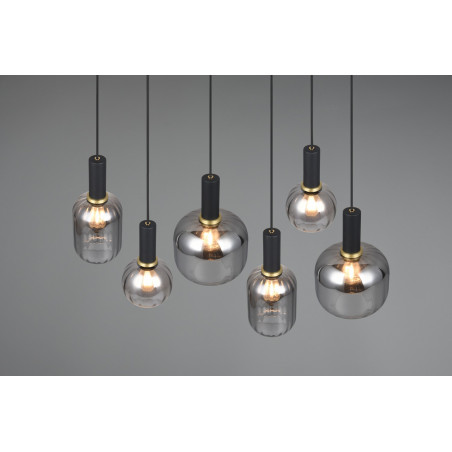 Lampa wisząca Diva VI - Trio | Chrom i szkło, 92cm