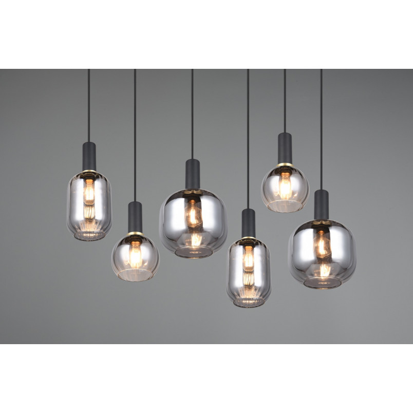 Lampa wisząca Diva VI - Trio | Chrom i szkło, 92cm