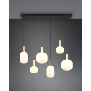 Lampa wisząca szklana Diva VI - Trio | Biały/Mosiądz