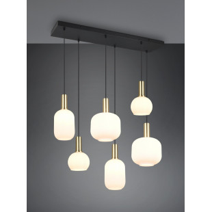 Lampa wisząca szklana Diva VI - Trio | Biały/Mosiądz