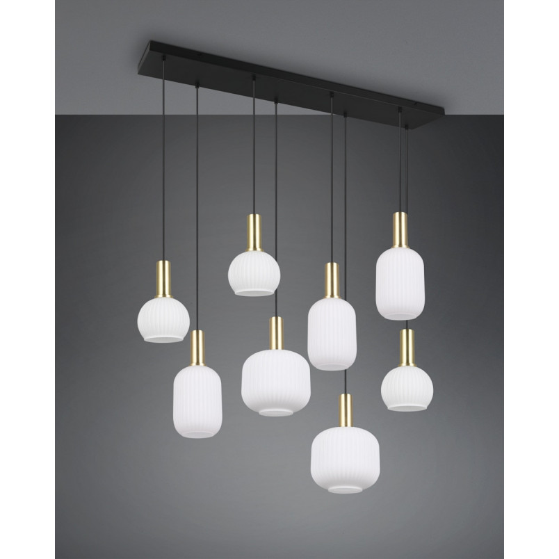 Lampa wisząca Trio Diva VIII - szkło białe, mosiądz | Kup online