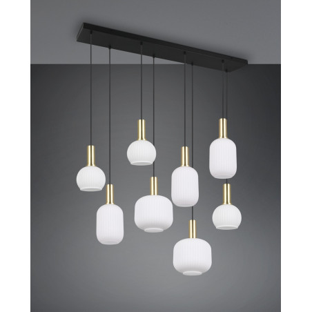 Lampa wisząca Trio Diva VIII - szkło białe, mosiądz | Kup online