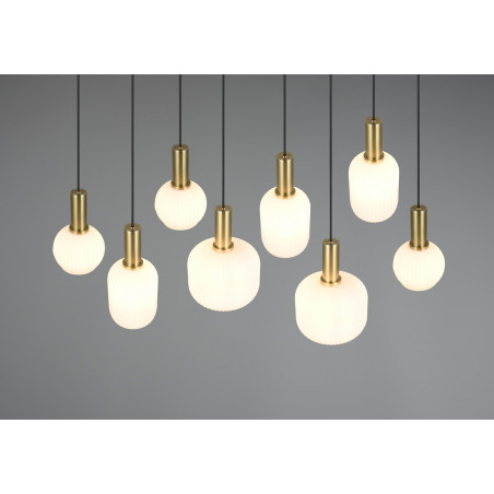 Lampa wisząca Trio Diva VIII - szkło białe, mosiądz | Kup online