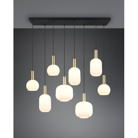 Lampa wisząca Trio Diva VIII - szkło białe, mosiądz | Kup online