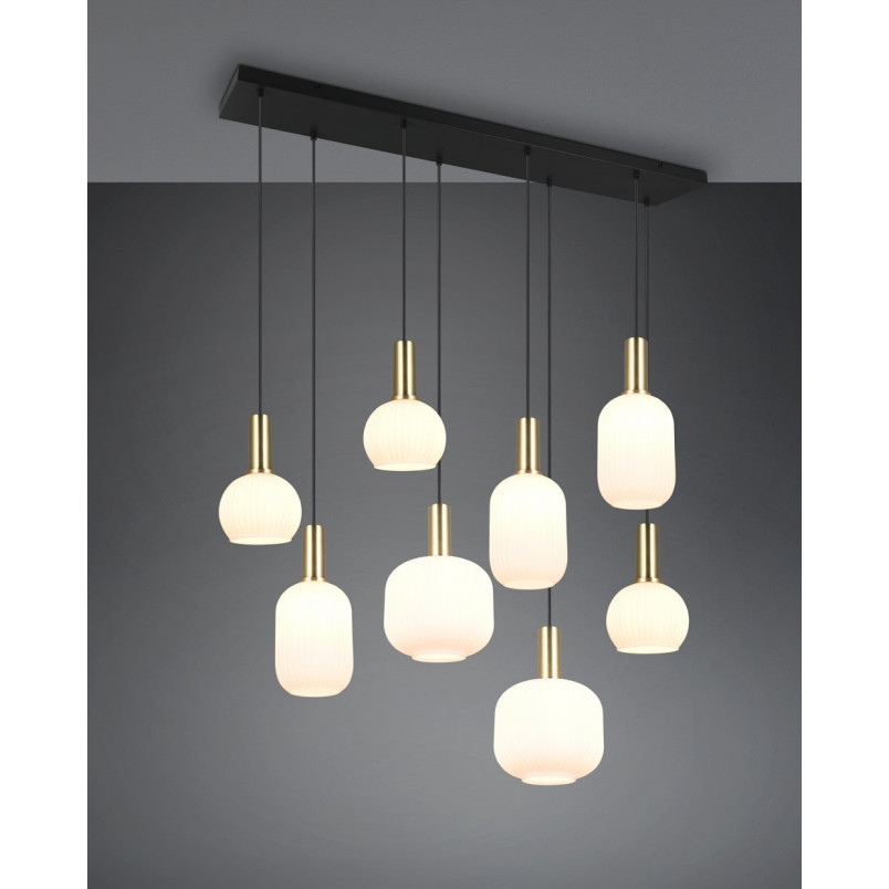 Lampa wisząca Trio Diva VIII - szkło białe, mosiądz | Kup online