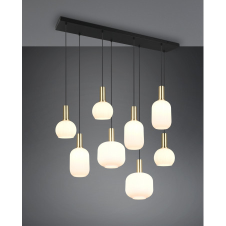 Lampa wisząca Trio Diva VIII - szkło białe, mosiądz | Kup online