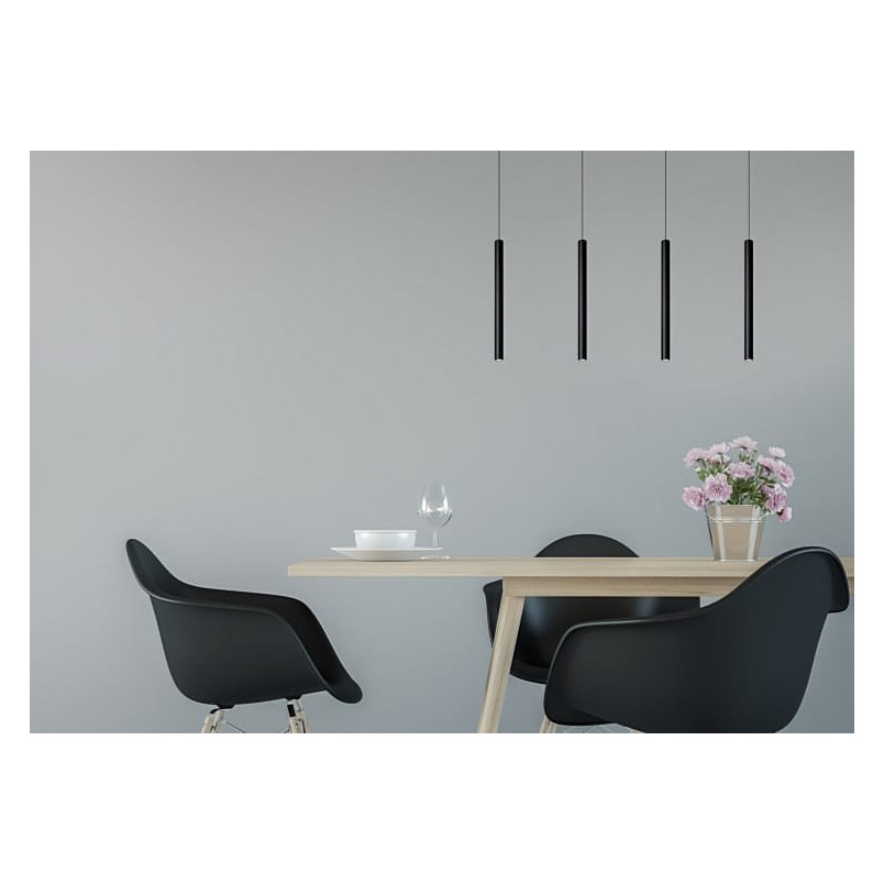 Lampa wisząca LED czarna Lucide - Lorenz IV 120cm | Sklep z lampami