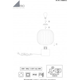 Lampa Trio Diva: Szklana, Chrom / Czarny Mat - Kup Teraz!
