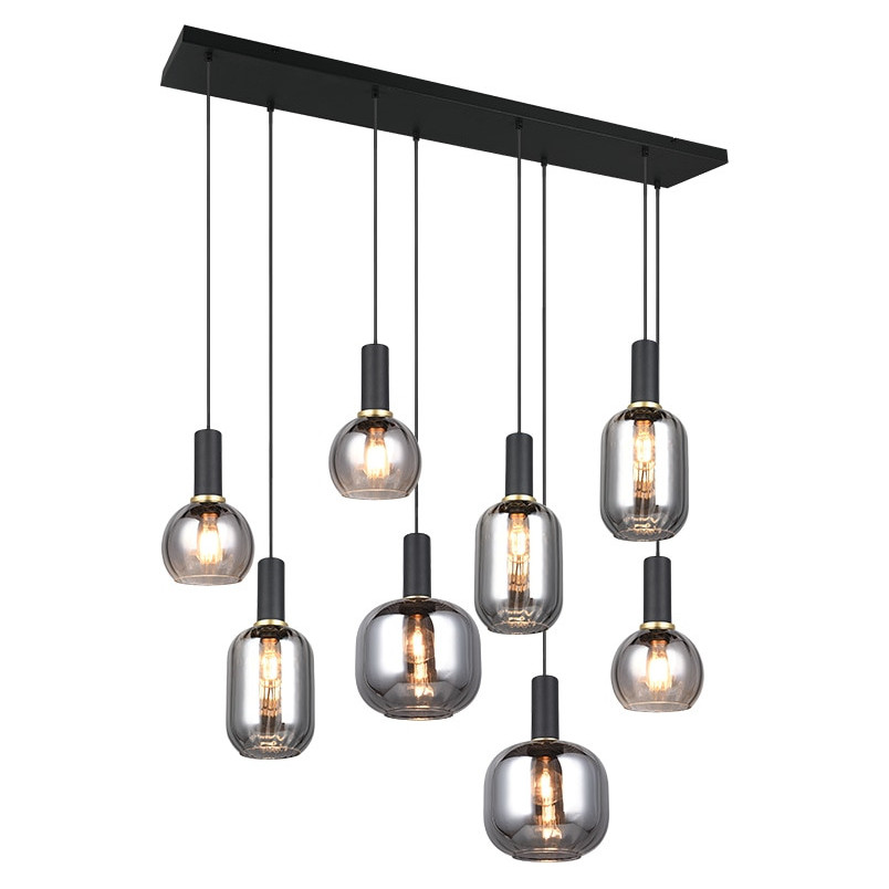 Lampa wisząca Trio Diva VIII - szkło chrom / czarny mat | Kup online