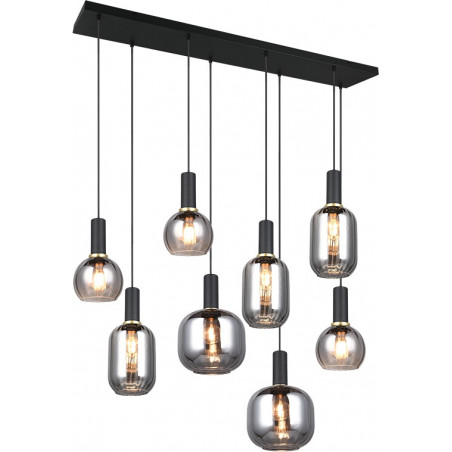 Lampa wisząca Trio Diva VIII - szkło chrom / czarny mat | Kup online