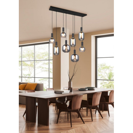 Lampa wisząca Trio Diva VIII - szkło chrom / czarny mat | Kup online