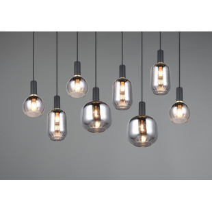 Lampa wisząca Trio Diva VIII - szkło chrom / czarny mat | Kup online