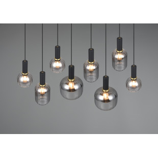 Lampa wisząca Trio Diva VIII - szkło chrom / czarny mat | Kup online