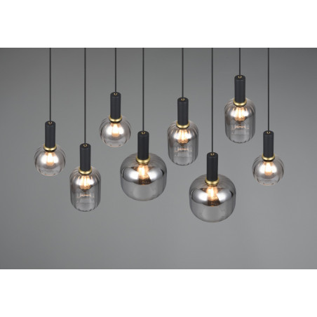 Lampa wisząca Trio Diva VIII - szkło chrom / czarny mat | Kup online