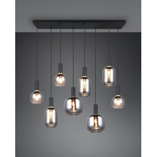 Lampa wisząca Trio Diva VIII - szkło chrom / czarny mat | Kup online