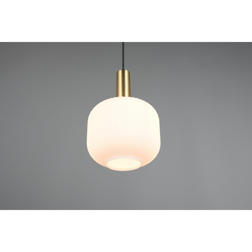 Lampa wisząca Diva biała/mosiądz Trio | Elegancki design