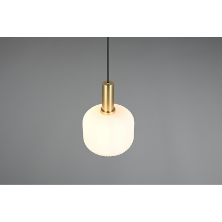 Lampa wisząca Diva biała/mosiądz Trio | Elegancki design