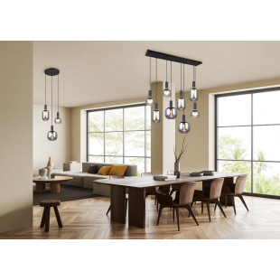 Lampa wisząca Trio Diva III | Szklana, Chrom / Czarny Mat