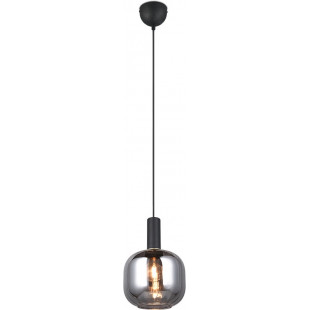 Lampa wisząca Trio Diva: Szklany klosz, chrom, czarny mat - Kup online
