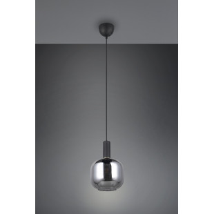 Lampa wisząca Trio Diva: Szklany klosz, chrom, czarny mat - Kup online