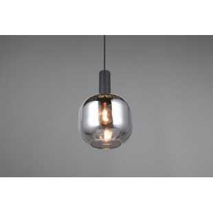 Lampa wisząca Trio Diva: Szklany klosz, chrom, czarny mat - Kup online