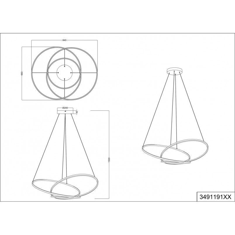 Lampa Wisząca LED Darvin Biała Trio | Nowoczesne Oświetlenie