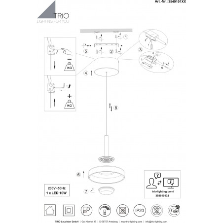 Lampa wisząca Celeste LED - nowoczesny design | Trio